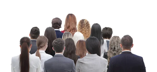 Achteraanzicht groep mensen uit het bedrijfsleven. Achteraanzicht. Geïsoleerd op witte achtergrond. — Stockfoto