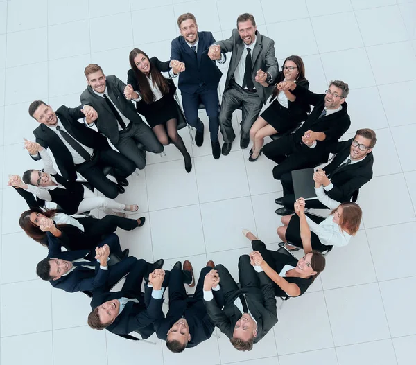 Concepto de team building .large exitoso equipo de negocios sentado — Foto de Stock