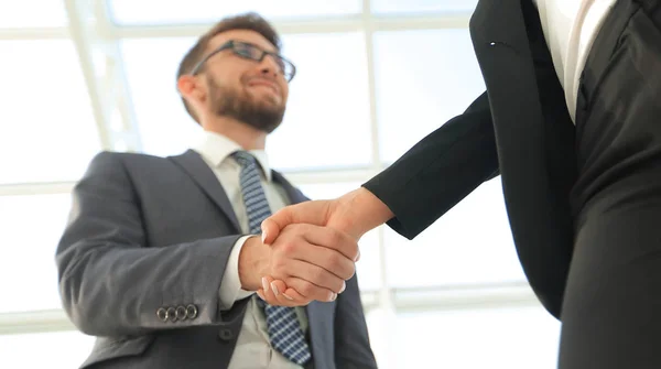 Business executives to congratulate the joint business agreement — Stock Photo, Image