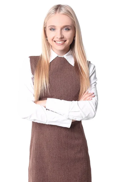 Portrait of a smiling young woman assistant. — Stock Photo, Image