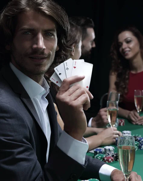 一群邪恶的扑克玩家 — 图库照片