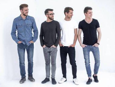 tam büyüme. bir grup modern genç