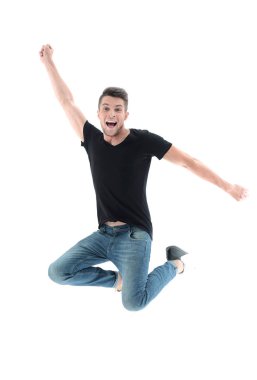 yakışıklı adam atlama.