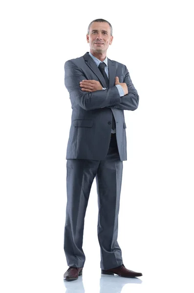 Retrato en pleno crecimiento. exitoso hombre de negocios sonriente . —  Fotos de Stock