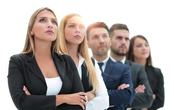 Equipo de negocios confiado mirando hacia arriba . —  Fotos de Stock