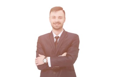 Tam büyüme portre. Kendine güvenen işadamı