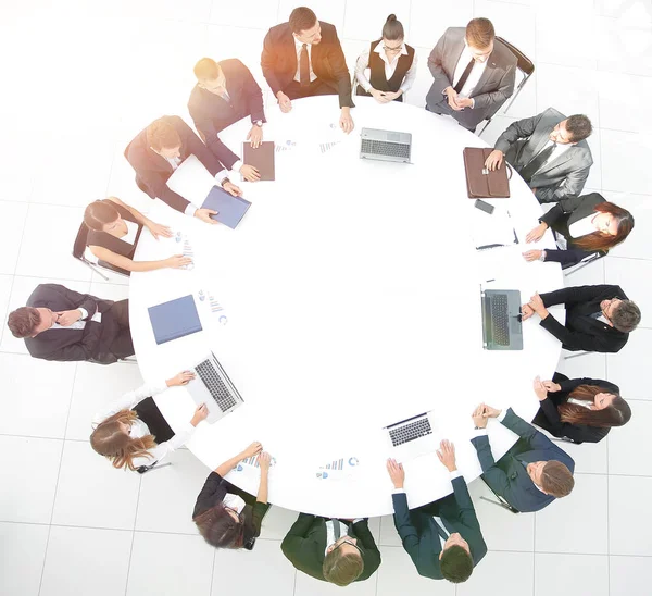 Просмотр с top.meeting акционеров компании за круглым столом . — стоковое фото
