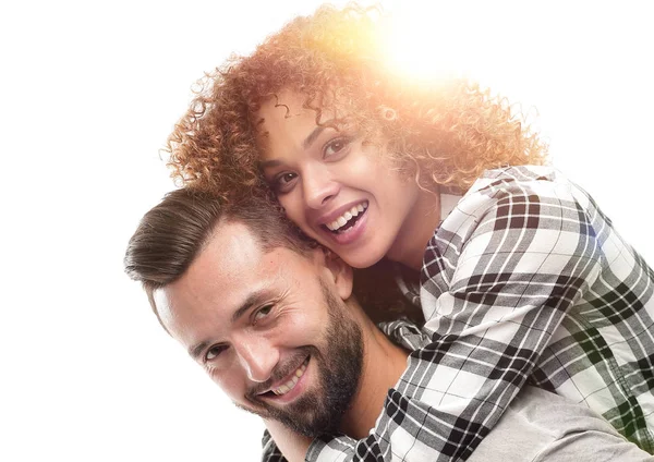 Retrato de um casal alegre e feliz — Fotografia de Stock