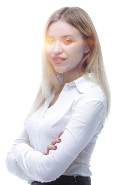 Retrato de uma jovem mulher de negócios sorridente . — Fotografia de Stock