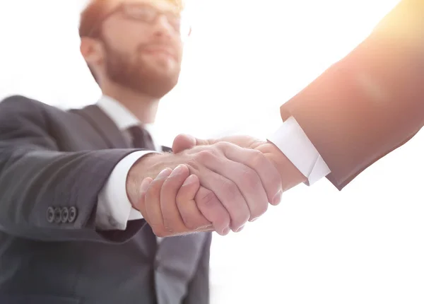 Koncepcja sukcesu w biznesie - uścisk dłoni partnerów — Zdjęcie stockowe
