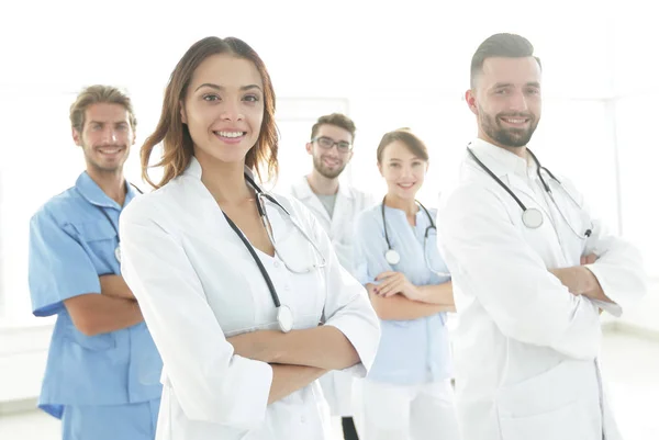 Onder view.professional team van artsen medisch centrum — Stockfoto