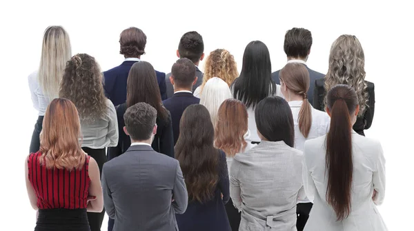 Voltar vista grupo de empresários. Visão traseira. Isolado sobre fundo branco . — Fotografia de Stock