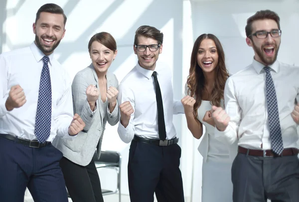 Professional business team celebrating their success — Stock Photo, Image