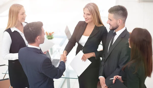 Handshake Manager Cliente Dopo Aver Firmato Contratto Office Concetto Business — Foto Stock