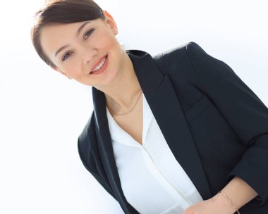 tablet bilgisayar ile başarılı genç iş kadını closeup