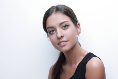 sevimli genç bir kadın portresi