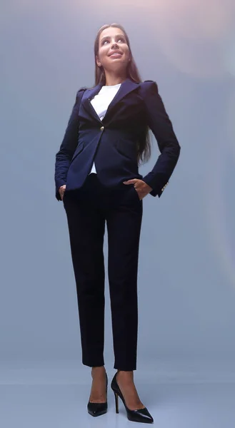 Bottom view of confident business woman — Stock Photo, Image