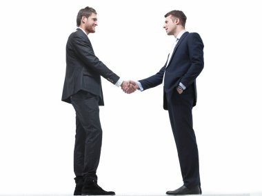 karşılıklı iş partners.isolated beyaz bir arka plan üzerinde.