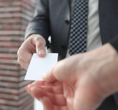Kartvizit alışverişi iki uymak yakın çekim