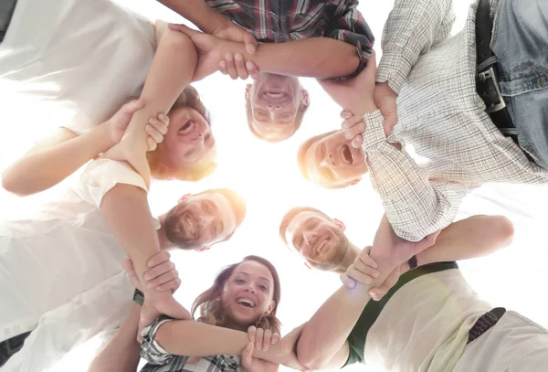 Business team holding each others hands — Stock Photo, Image