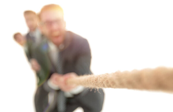 background image of a businessman rising up.