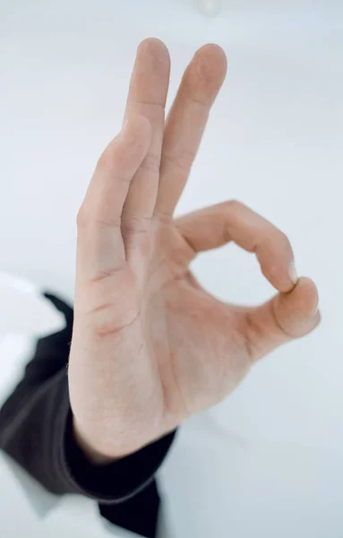 Obrázek ruky podnikatel ukazující Ok gesto — Stock fotografie