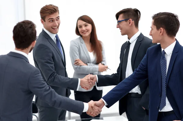 Handshake business competitors — Stock Photo, Image