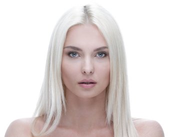 Sarı saçlı güzel bir kadınla Close-Up