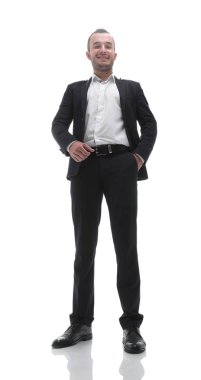 tam growth.bottom görünümünde. Kendine güvenen işadamı.