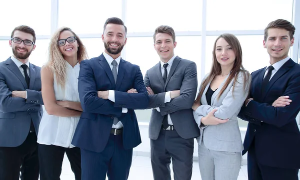 De cerca. equipo empresarial exitoso de pie juntos — Foto de Stock