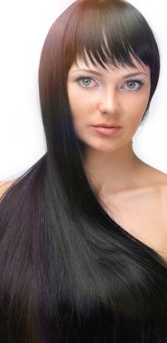 gri bir arka plan üzerinde izole kadın yakın çekim