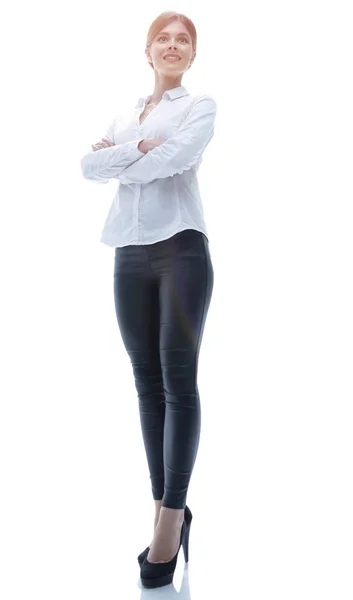 Portrait in full growth of a successful young business woman — Stock Photo, Image