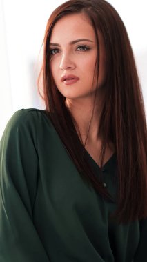 up.Portrait şık bir genç kadının kapatın