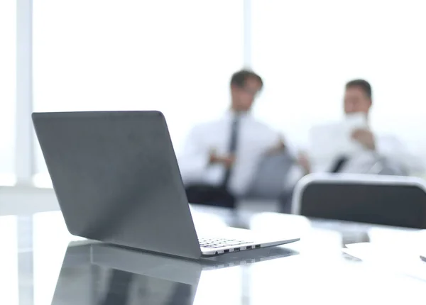 Laptop Skrivbordet Den Office Närbild — Stockfoto