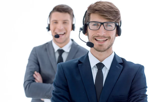 Operadores telefónicos mirando hacia adelante . —  Fotos de Stock