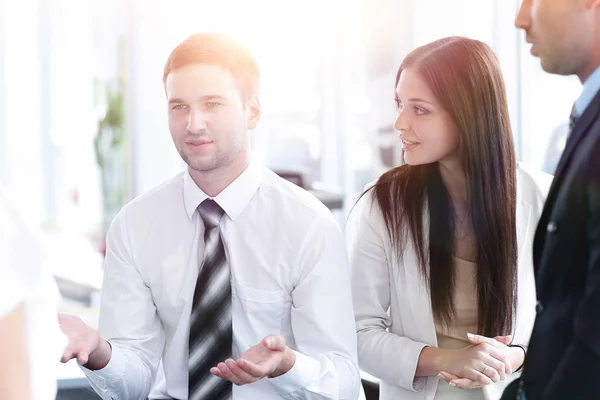 Business team discussing business issues in office workplace — Stock Photo, Image