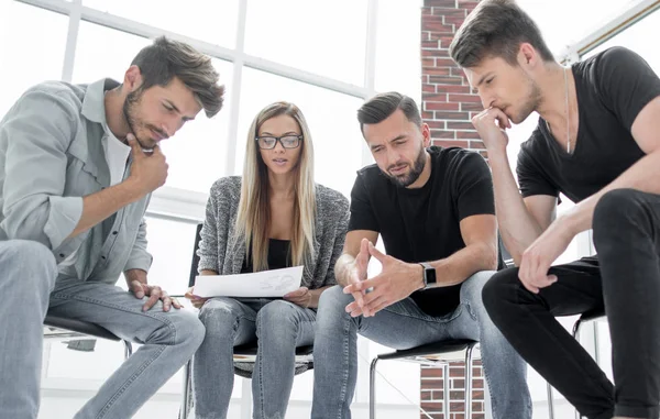 Corporate Business Team und Manager in einer Besprechung, hautnah — Stockfoto