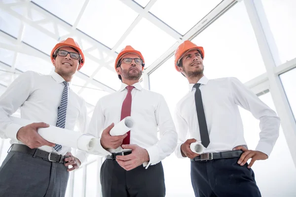 Close up.group of architects builders — Stock Photo, Image