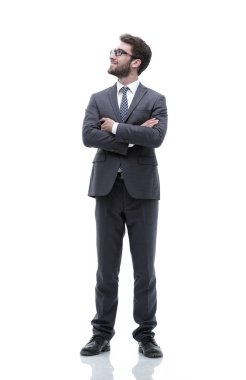 Tam büyüme ciddi emin işadamı portresi