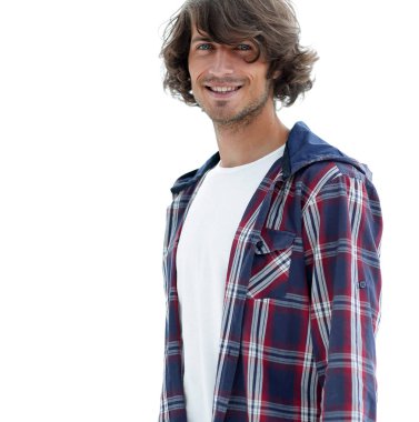 ekose gömlekli şık adam.