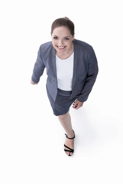 Conceito de proposito.confident senhora de negócios está chegando à frente — Fotografia de Stock