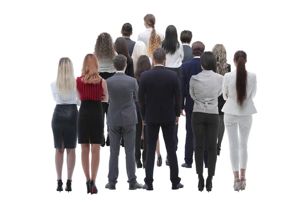 Achteraanzicht groep mensen uit het bedrijfsleven. Achteraanzicht. Geïsoleerd op witte achtergrond. — Stockfoto