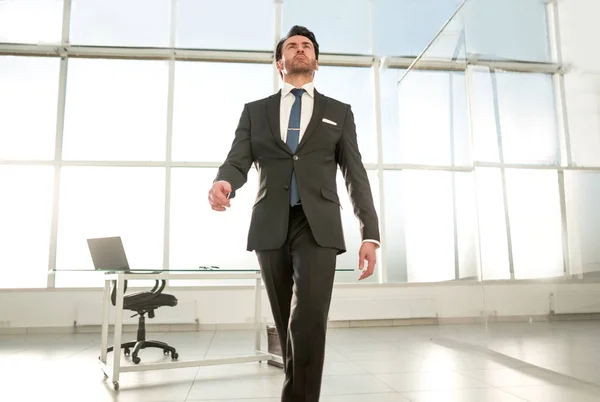 Homme d'affaires moderne debout dans un bureau lumineux — Photo