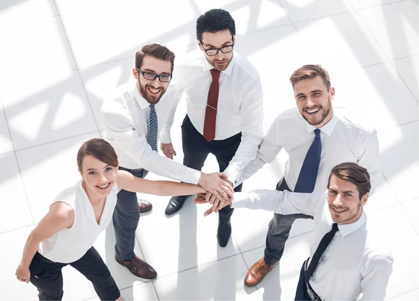 Top view. successful business team showing their unity — Stock Photo, Image