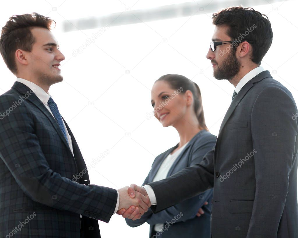 reliable handshake of business people