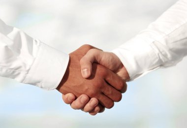 Karşılıklı iki başarılı İşadamlarından fotoğrafı yakın çekim