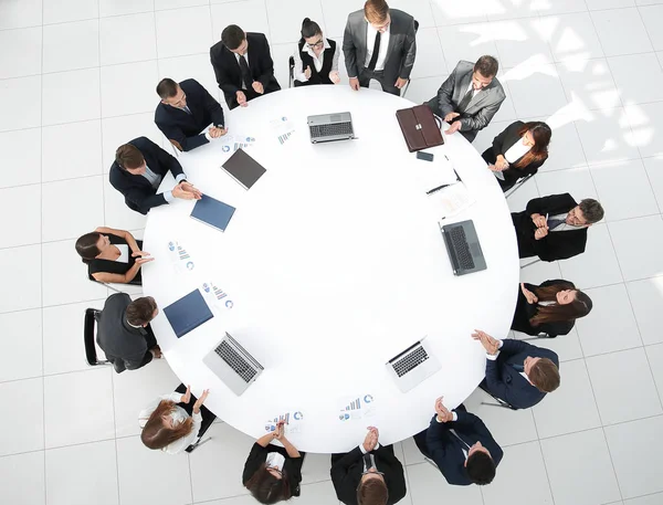 view from the top.meeting of shareholders of the company at the round - table.