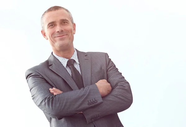 Retrato de primer plano de empresario confiado en camisa y corbata —  Fotos de Stock