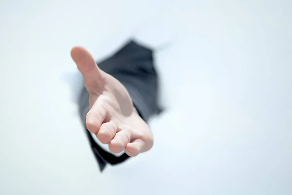 men holding out his hand for a handshake