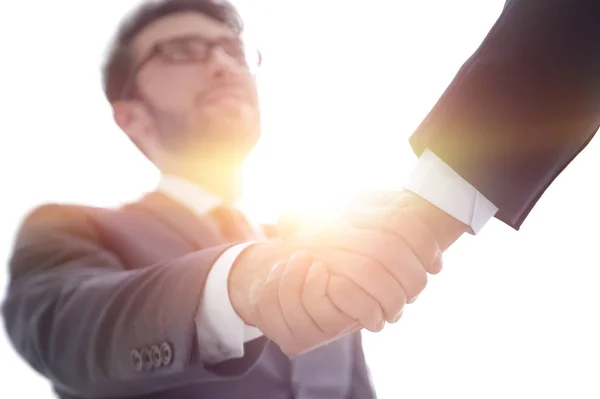 Koncepcja sukcesu w biznesie - uścisk dłoni partnerów — Zdjęcie stockowe